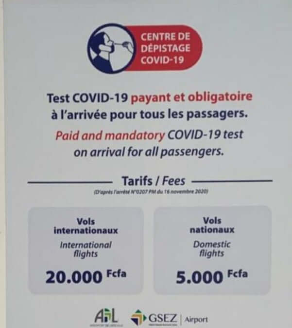 Covid-19: Le Gabon rend les tests pcr payants à l’aéroport de Libreville